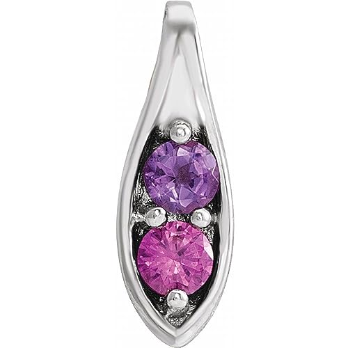 Sterling Silver Round Shape 2 Two-Stone Family Peas in a Pod Pendant Fine Jewelry for Women Gifts for Her (Mounting Only, Not All Stones Included)