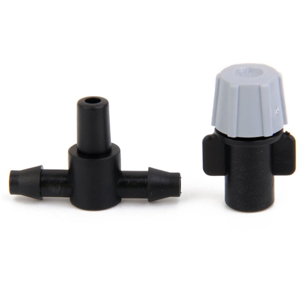 CIMAXIC Misting Sprinkler Nozzles for Garden Hose 25pcs Gray Atomized Belt Tee Irrigation Sprinkler Heads Tee Joints Use