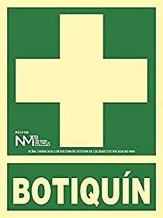 Cartel PVC Fotoluminiscente Botiquin 224x300 clase B homologado UNE 23035/4