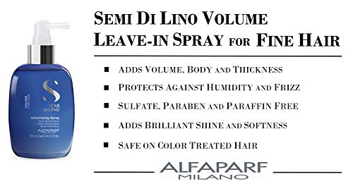 Alfaparf Milano Semi Di Lino Volume Leave-In Spray For Fine Hair - Volumizing Spray That Adds Long-Lasting Body And Thickness - Anti-Frizz - Professional Salon Quality - 4.23 Fl. Oz. #TOP3