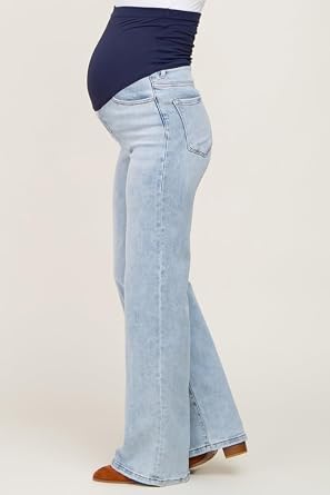 PinkBlush Light Wide Leg Maternity Jeans