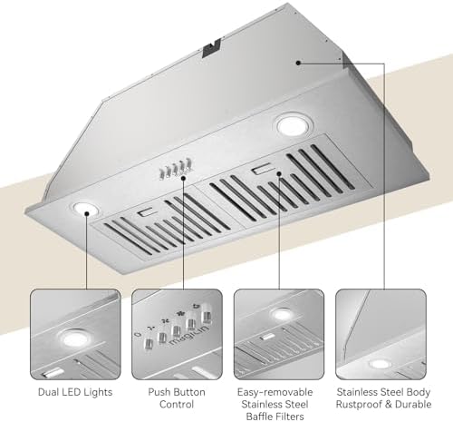 Magicin Built-in/Insert Range Hood 30″ 600 CFM Ducted/Ductless Convertible - 3