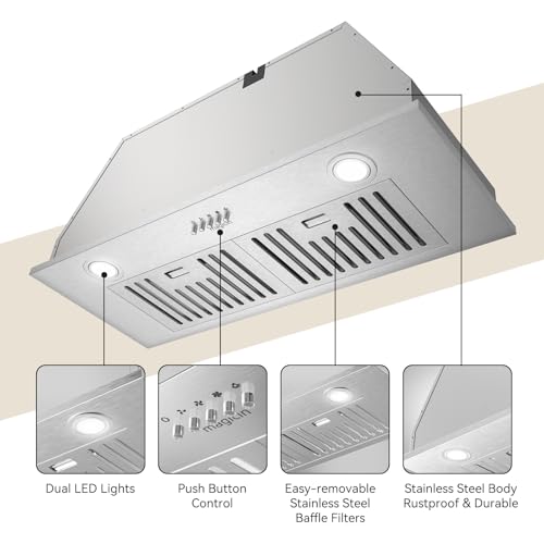 Magicin Built-in/Insert Range Hood 30″ 600 CFM Ducted/Ductless Convertible by magicin - Used condition - Image 4