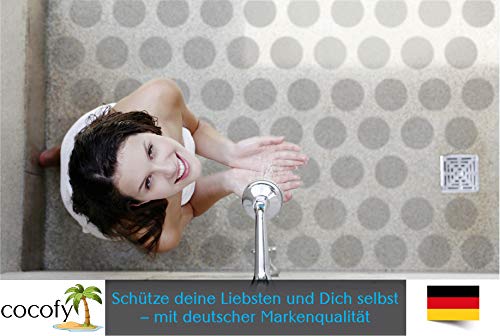 cocofy Große Antirutsch Aufkleber Dusche und Badewanne transparent Ø 15 cm XXL Anti Rutsch Aufkleber als rutschfeste Antirutschmatte durchsichtig in Dusche Kinder Antirutsch Sticker Dusche 10-Pack