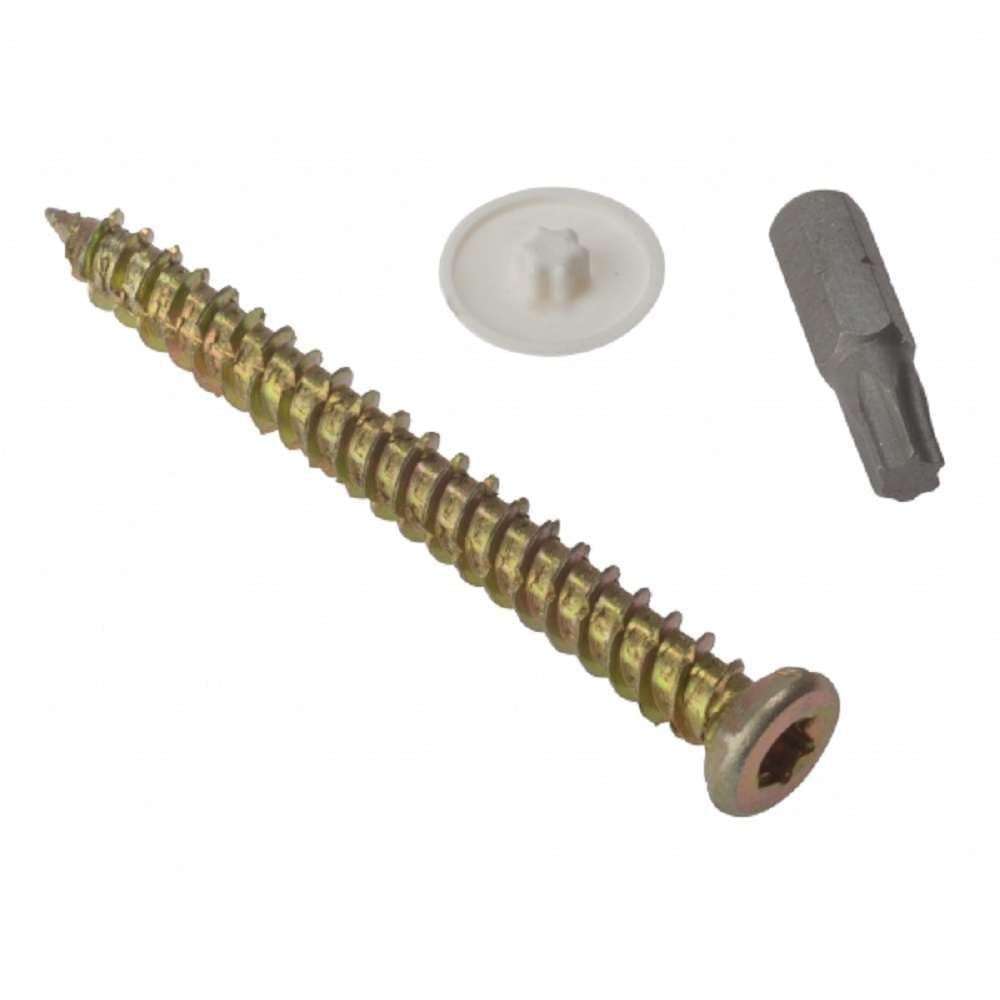 24 X 7.5mm x 182mm Concrete Frame Screws with Caps & Torx Bit