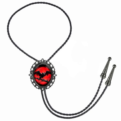 Image of Jeilwiy Bolo Tie for Men Western Cowboy Gothic Bolo Tie Necklace Halloween
