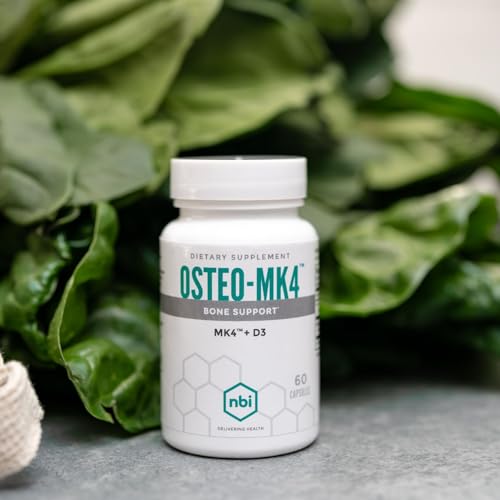 NBI Osteo-MK4 Bone Support | Vitamin D & K Complex | 45mg Vitamin K2 (MK4) for Strong Bone Health & Function | 60ct Veggie Capsules