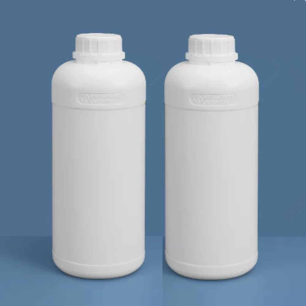 Laboratory Grade Reagent Bottle,100% Virgin HDPE with Inside Wall Teflon Fluorinated,1000ml(33.8oz) Capacity, Pack of 100