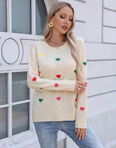 Image of Womens American Flag Sweater Crew Neck Casual Pullover Sweater