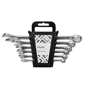 Amazon Brand - Solimo Carbon Steel Combination Spanner Set (Pack of 6)