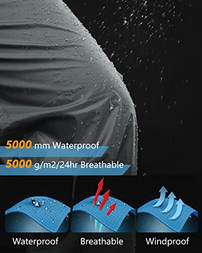 33,000Ft Men's Rain Pants, Waterproof Rain Over Pants, Windproof Outdoor Pants For Hiking, Fishing Grey #TOP2