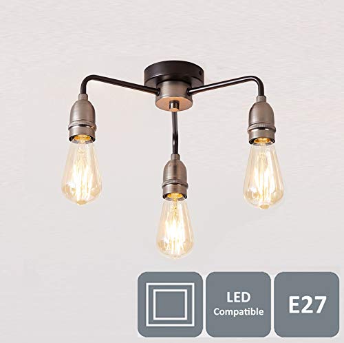 Preisvergleich Produktbild HARPER LIVING Deckenleuchte, Schwarz und Mattsilber, 3 lights