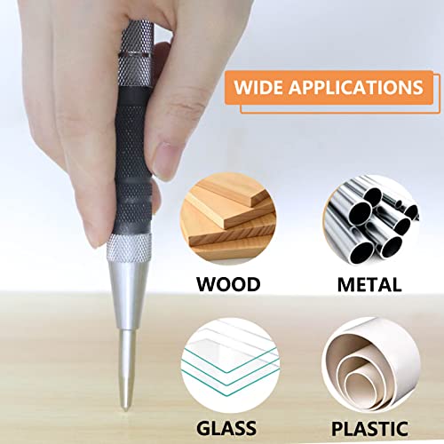 image for WHLLING 2-Piece Automatic Center Punch, 6 Inch Hardened Steel Spring L