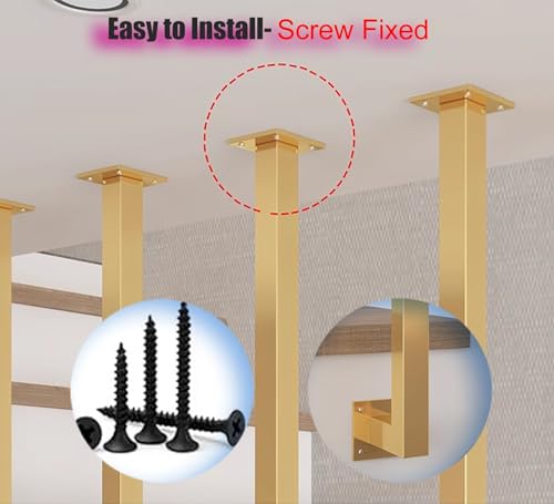 Balaustres de escalera, husillos de metal personalizados para escaleras interiores, reemplazo de poste de barandilla de hierro montado lateralmente, 68 cm de altura, ideal para decoración del hogar (1
