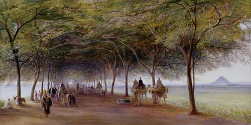 Toile moderne pyramides de Gizeh 60x90cm style Edward Lear pour décoration murale de chambre