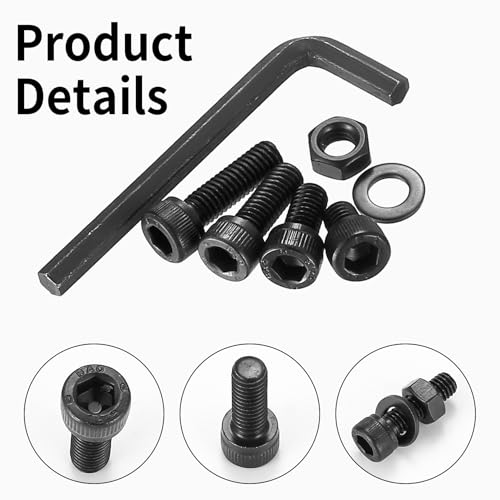 Vwoqiy 795 Pcs Black Nuts and Bolts Set, M3 M4 M5 M6 Bolts and Nuts Set, Metric Hex Socket Head Cap Screws Set - Image 4
