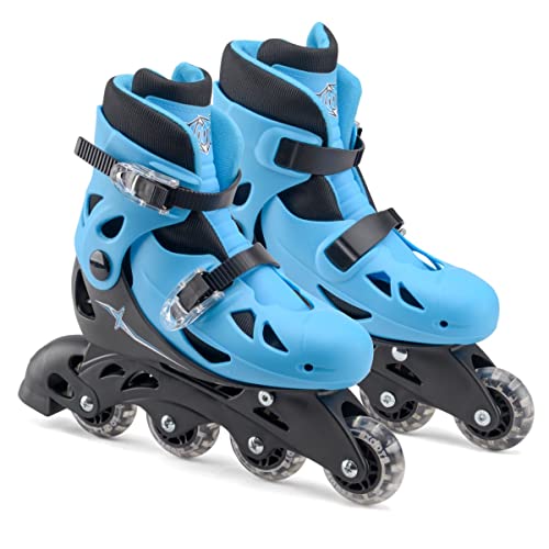 Xootz Inline Rollschuhe | für Kinder & Anfänger, verstellbare 4-Rad-Skates, langlebige Sicherheitsgurte, blau