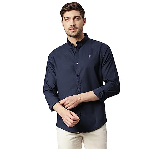 Image of Thomas Scott Men's Cricket Club Collection Classic Regular Fit Twill Shirt | 100% Cotton Long Sleeve Solid Shirt with Button Down Collar (Available in Plus Size)