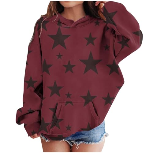Cute Y2K Hoodies for Girls Long Sleeve Star Graphic Oversized Sweatshirts Kids Fall Winter Pullover Tops Birthday Outfits3
