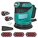 Akku Exzenterschleifer 125mm, Ersatz für Makita DBO180Z, Bürstenloser Akku Schleifer mit 2x 18V 3000mAh Akku und Ladegerät, 12X Schleifpapier(P120/P180/P240), 3 Leistungsstufe, zum Schleifen Polieren