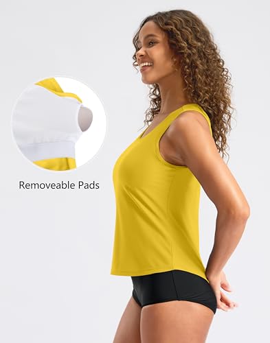 Image of G Gradual Tankini Tops for Women High Neck Swimsuits Swim Top Modest Bathing Suit Swimwear Tank Top only No Bottom