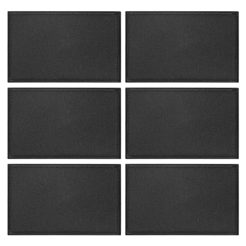 M METERXITY 6-Pack Solid Black Flag Blank Patch 3.1 x 2 Rectangular Embroidered Patches Pure Color DIY Flags for Clothing/Hats/Backpacks/Vests/Jackets/Garments DIY Crafts
