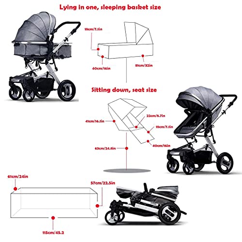 Baby kinderwagen voor pasgeborenen en peuters -3 in 1 kinderwagen Opvouwbare kinderwagen Anti-shock Springs High View… - Afbeelding 8