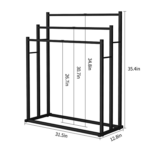 Honiter-Towel-Racks-for-Bathroom-3-Tiers-Metal-Towel-Rack-Standing-Freestanding-Towel-Holder-for-Bath-Storage-Hand-Towels-Blanket-Holder-Next-to-Tub-or-Shower-Pool-Towel-Racks-Outdoor-Black Honiter Towel Racks for Bathroom 3 Tiers Metal Towel Rack Standing Freestanding Towel Holder for Bath Storage Hand Towels Blanket Holder Next to Tub or Shower Pool Towel Racks Outdoor Black