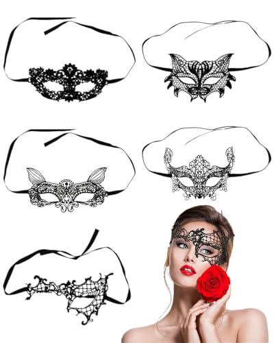JEXOWIQ Mascaras Venecianas, 5 piezas Antifaz Carnaval para Noche de