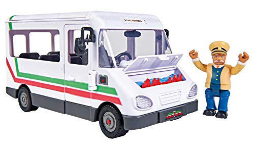 Simba 109251073 - Feuerwehrmann Sam Trevors Bus, mit Trevor Figur, mit Crashfunktion, Türen und Dach zum Öffnen, 21cm, für Kinder ab 3 Jahren