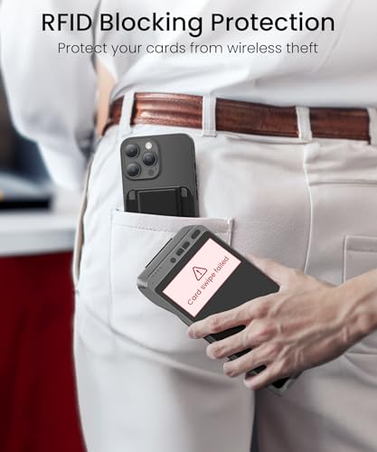 Tarjetero magnético con bloqueo RFID y soporte para iPhone 17 a 12 GONEZ 6