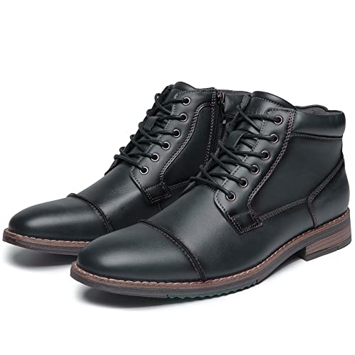 Image of Arkbird Men's Dress Boots Genuine Leather Cap Toe Ankle Boot with Side Zipper for Casual Business Formal Wear