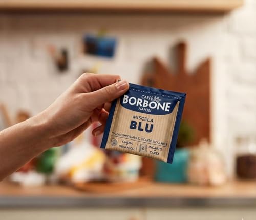 Caffè Borbone Kompostierbare Kaffeepads, Blaue Kaffeemischung - 100 Pads - Kompatibel mit ESE System Papier Pads 44 mm 5