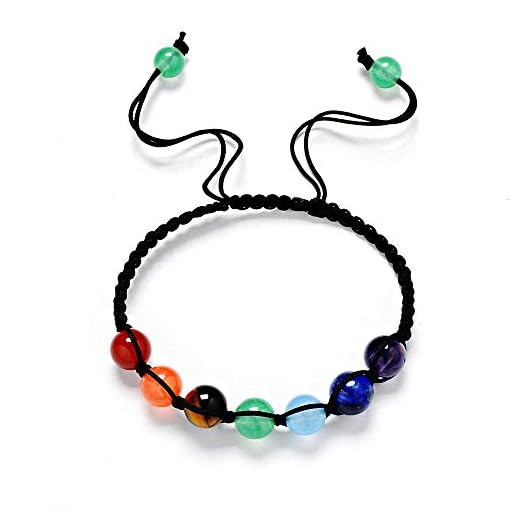 8MM DIY Energy Power 7 Chakra Yoga   Balance Armband Handgjort Pärlarmband-10 MM