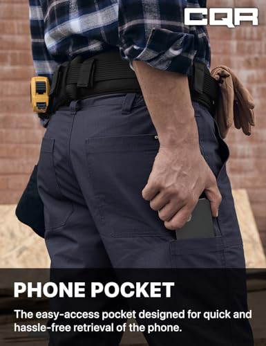 Image of CQR Men's Quick Dry Work Pants, Water Resistant Outdoor Tactical Pants, Lightweight Stretch Cargo Hiking Pants