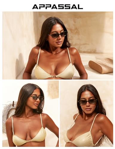 Retro Small Rectangle Sunglasses for Women Men Trendy Narrow Square Sunnies AP3729
