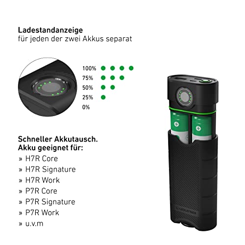 Ledlenser Batería Externa Flex10 con dos baterías de litio extraíbles 21700 y carga USB-C 6