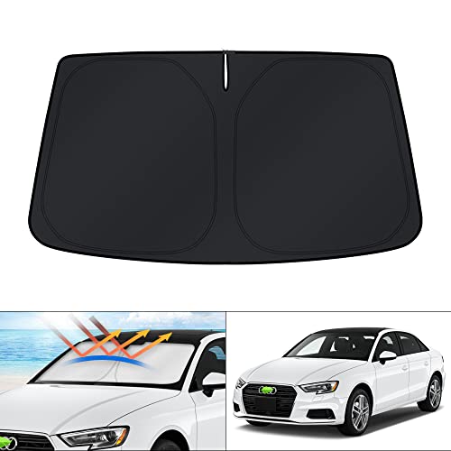 Image of KUST Windshield Sun Shade for 2014-2018 2019 2020 Audi A3 Accessories Window Sunshade Sun Visor Protector Foldable Block UV Rays