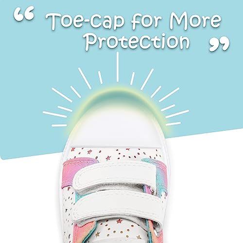 Image of K KomForme Toddler Boys & Girls Shoes Kids Canvas Sneakers with Cartoon Dual Hook and Loops