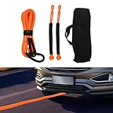 LOHISHILO Kinetic Recovery Tow Rope 3/4 in x 20 FT, with 2 Soft Shackles Heavy-Duty Offroad Snatch Strapfor Mergency Rescue, Tourism, Vehicle Orange Recovery kit for Jeep car Truck ATV UTV SUV