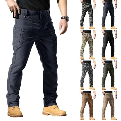 Genérico Pantalon Chinos Hombre, Pantalones de Trabajo Hombre Elasticos Cargo Pantalon para Trekking Senderismo Outdoor Funcional Montaña Escalada Pantalones Militares Tácticos de Camuflaje