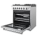 FORNO Lazio Dual Fuel 30″ Inch. Gas Range Electric Oven Freestanding 5 Sealed Burners 69,500 BTU Stove-Top Output, Electric Oven Includes Air Fryer and Griddle