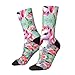 XZDWPY Pink Unicorn Unisex Mid-Calf Socks 2 Black-2 Polyester Skin-Friendly Moisture-Wicking Fashionable Crew Socks