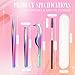 Baderke 5 Pcs Lash Applicator Tool Set Lash Tweezers for DIY Individual Lash Clusters Application and Removal Straight and Curved Eyelash Extension Tweezers with Storage Box and Eyebrush(Colorful)