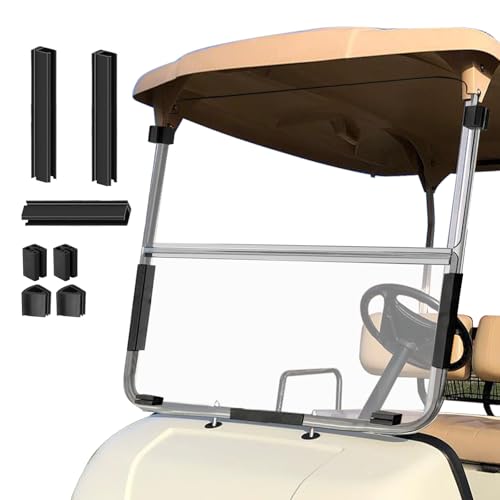 Cartalia Golf Cart Foldable Windshield 3/16" (5MM) Thicken Only Fits 2003-2006 Yamaha G22, Fits 1"×1" Strut Rail Front Folding Acrylic Windshield Replacement, Included Mounting Hardware - Clear