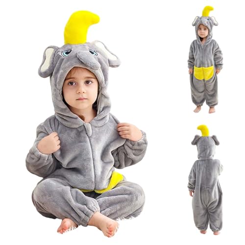 Unisex Baby Animal Onesie Long Sleeve Furry Jumpsuit One-Piece Romper Girls Boys Cute Cosplay Costume for 1-4 Years