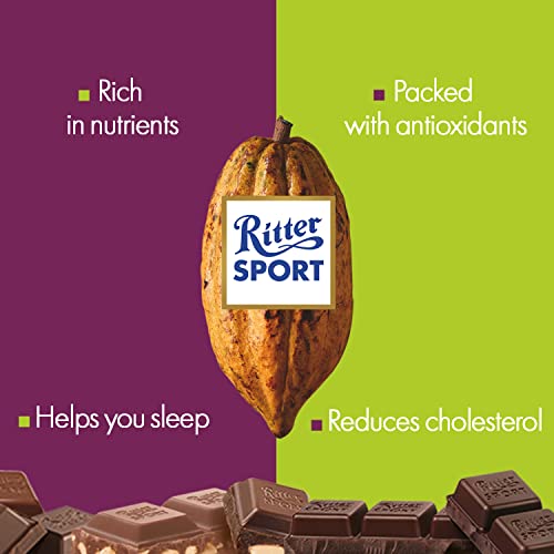 Image of Ritter Sport Whole Hazelnut Milk Chocolate 100G (Pack Of 2) Chocolates Nut Selection, Product Of Germany, Milk Chocolate With Whole Hazelnuts | Nutritious And Nutty Crunch, 200 Gram