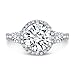 ERRA JEWEL 1CT-3CT Round Cut Cluster Halo Engagement Ring for Women Handmade Wedding Gifts for Her, Flower-Halo Moissanite Ring (Main Stone : 1.00 Carat)