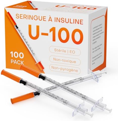 0.5ml/cc 30G Insulin Syringes 5/16 Inch (8mm) with Needle, Individually Wrapped, Pack of 100