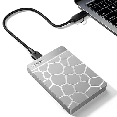 Kosbees 500 GB External Hard Drives,Portable Hard Drive for Windows,Ultra Slim External HDD Store Compatible with PC, MAC,Laptop,PS4, Xbox one, Xbox 360;Plug and Play Ready（Silver）